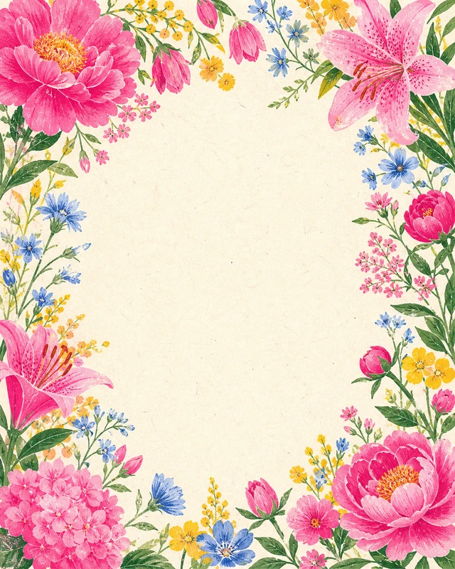 Illustrated flower-market poster background