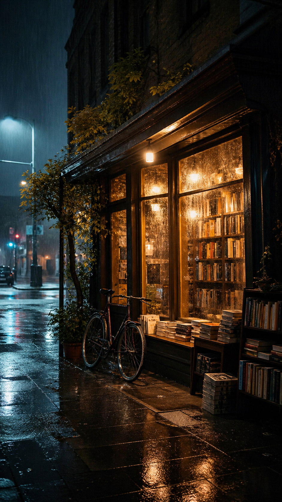 rainy bookshop film still cover example