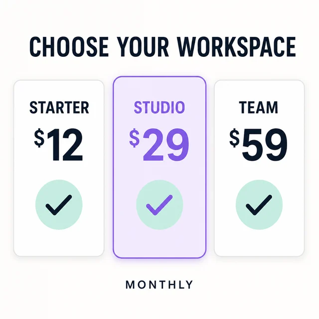 saas pricing comparison card cover example