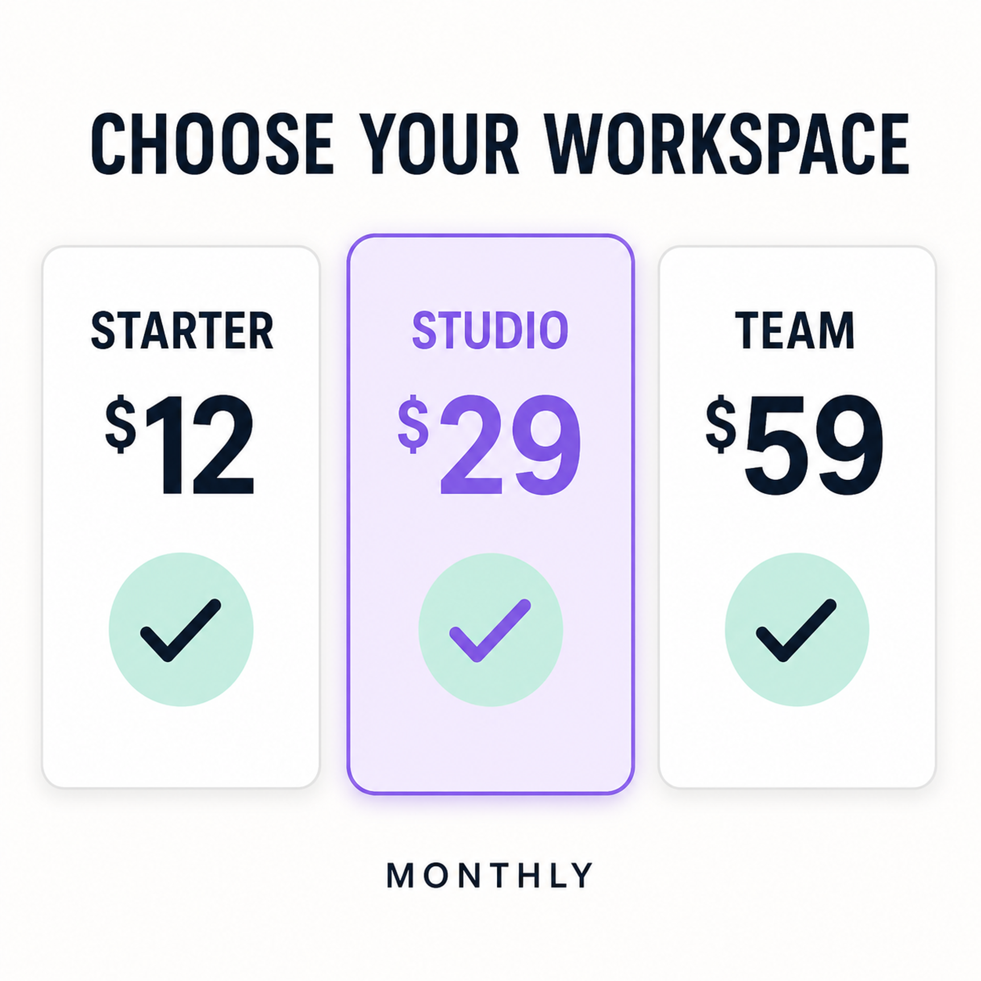 saas pricing comparison card cover example