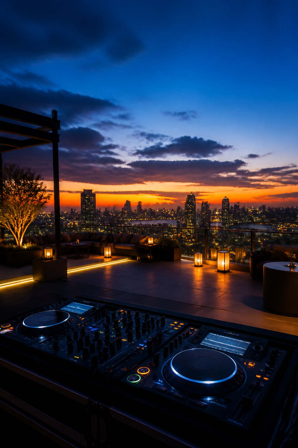 Rooftop DJ Sunset Retake-owned example