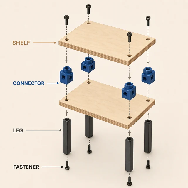 modular furniture exploded view cover example
